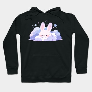 Cute Fluffy Kawaii Chubby Bunny Floating In The Starry Sky Hoodie